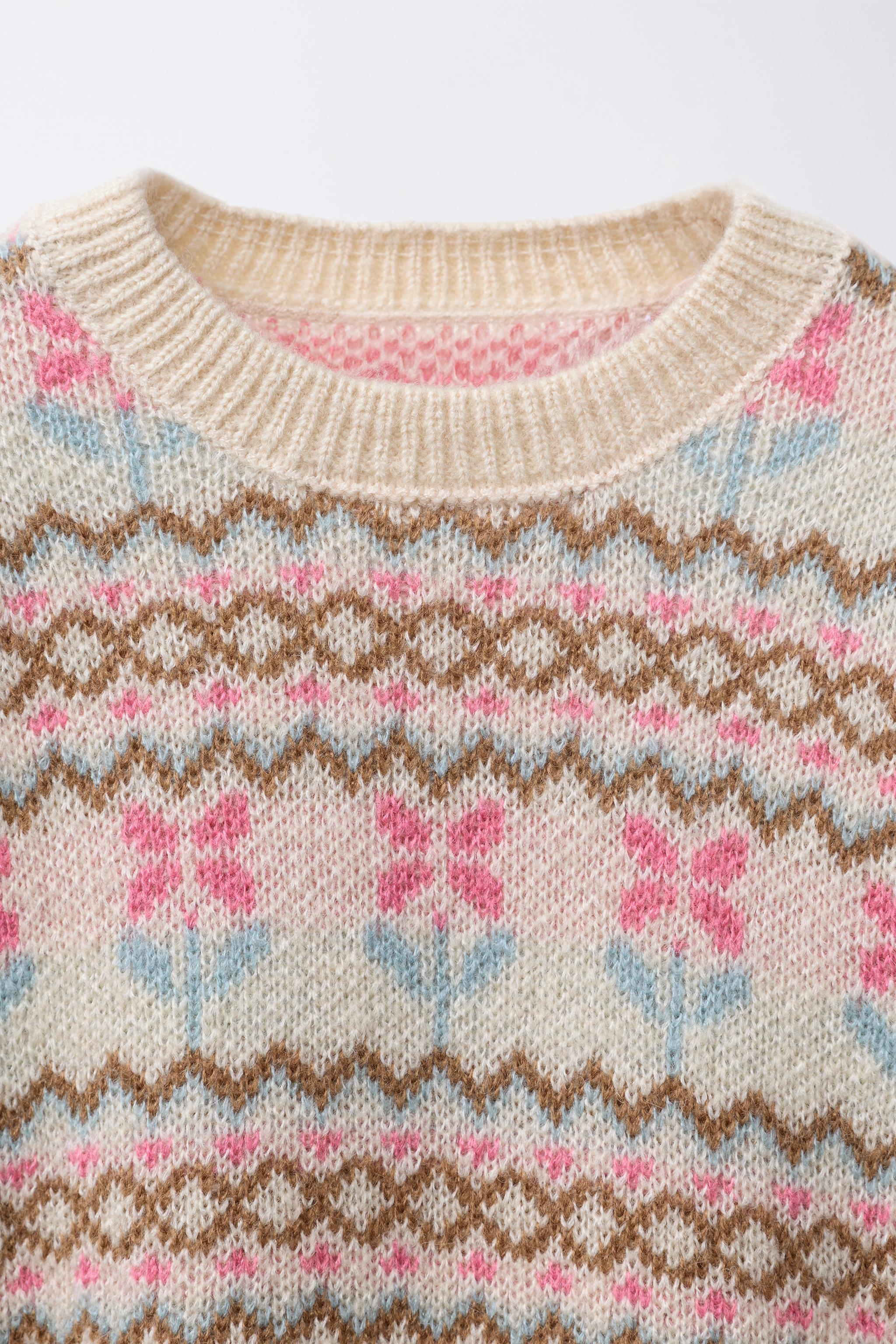 JACQUARD KNIT SWEATER WITH WOOL